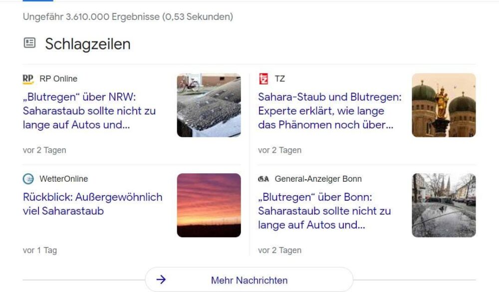 Screenshot Schlagzeilen Saharasteub
